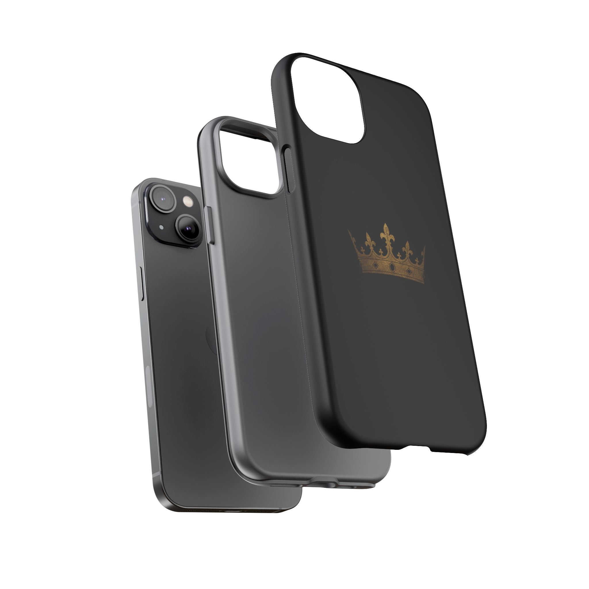 Crown Tough Phone Case – Black Protective King Crown Design
