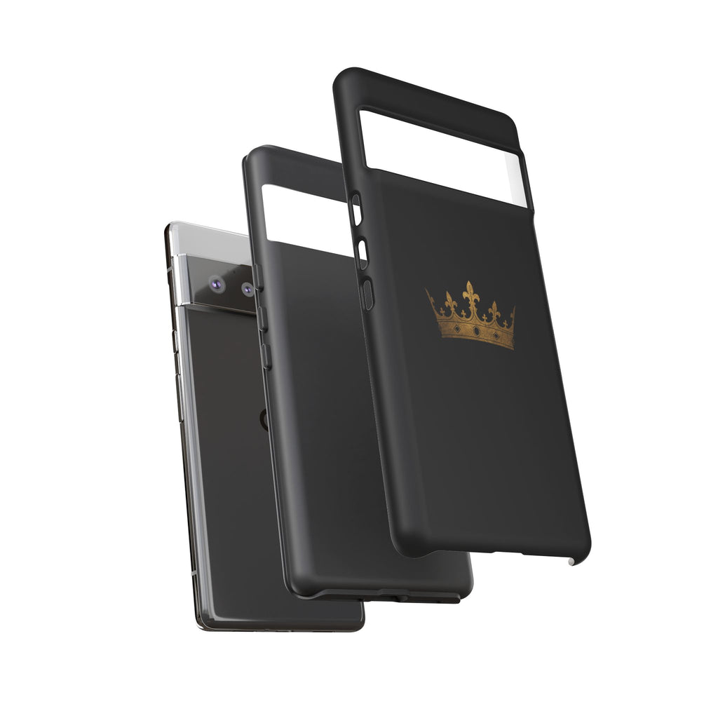 Crown Tough Phone Case – Black Protective King Crown Design