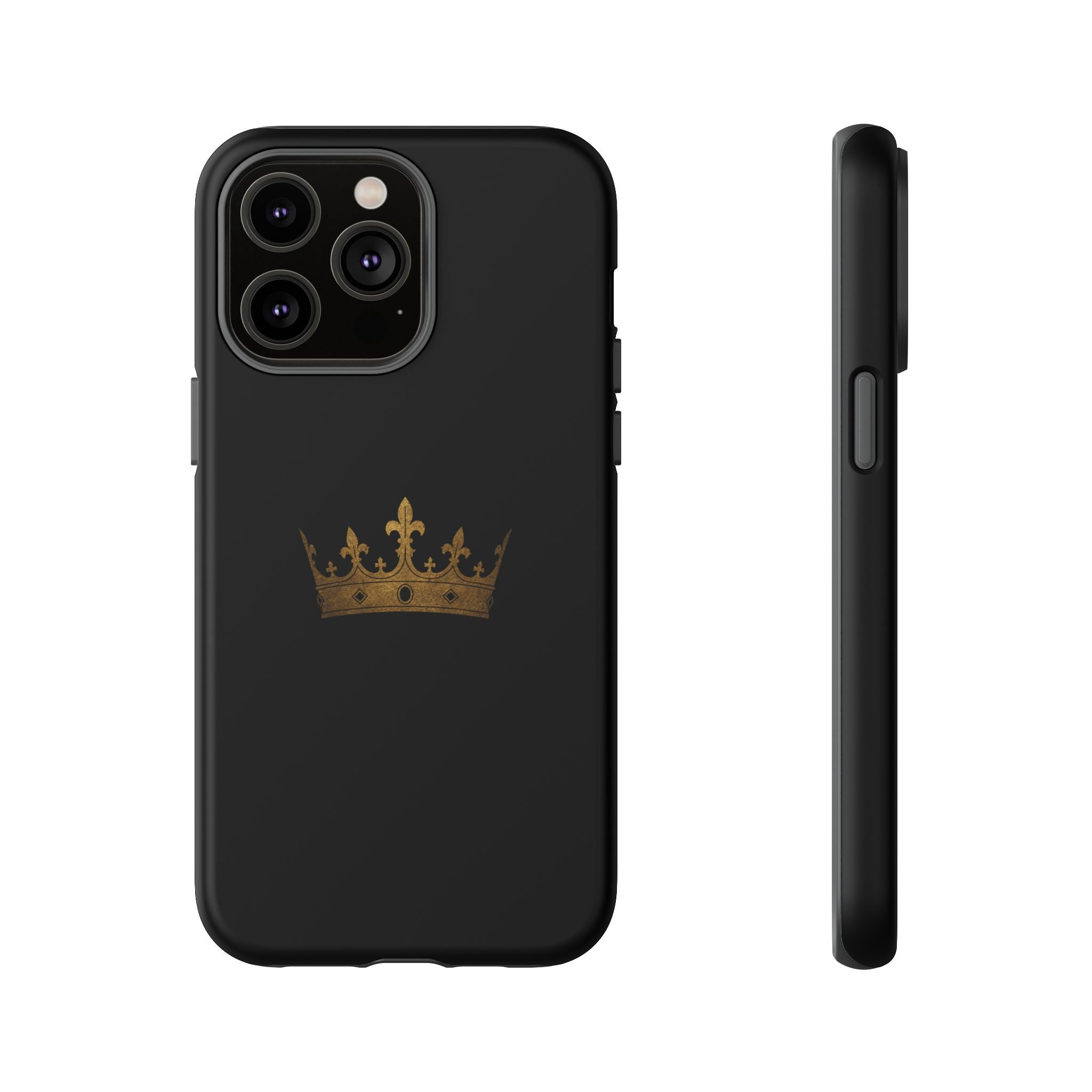 Crown Tough Phone Case – Black Protective King Crown Design