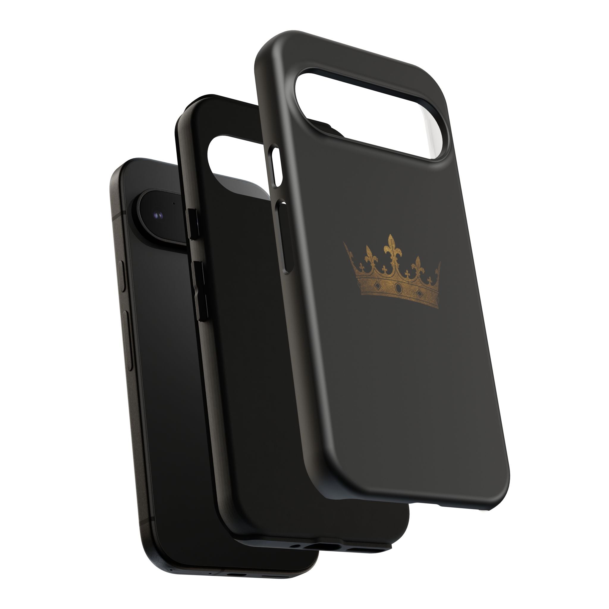 Crown Tough Phone Case – Black Protective King Crown Design
